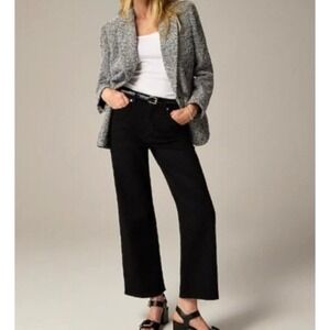 NEW J.Crew Slim-Wide High Rise Semi-Stretch Black Jeans Women Size 27 Minimalist